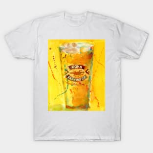 Hawaiin Beer Glass - Bar Deco T-Shirt